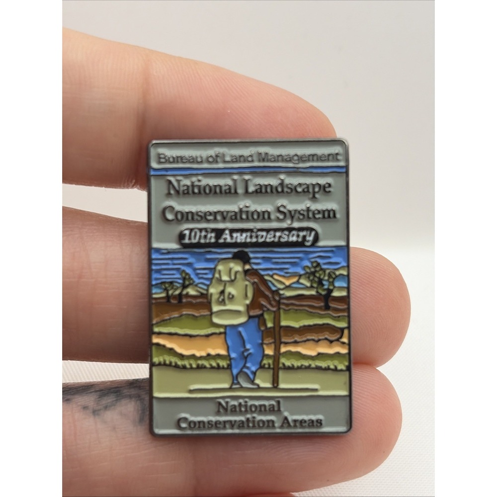 National Landscape Conservation System BLM 10th Anniversary Hiker Lapel Hat Pin